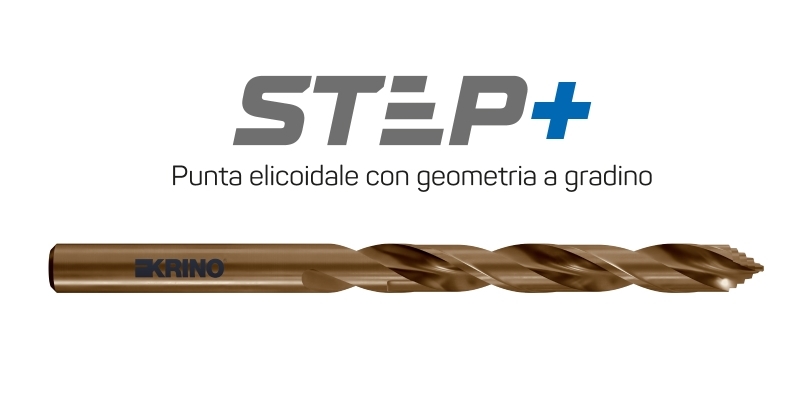 STEP+, Helical drill bit with step geometry